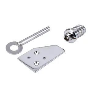 Sash Heritage Flush Lock Sash Stop with Key - Polished Chrome