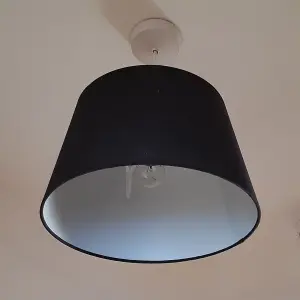 Black Tapered Drum Shade for Ceiling and Table 12 Inch