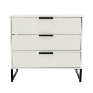 Madrid 3 Drawer Chest in White Matt (Ready Assembled)