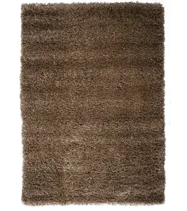 Brown Thick Shaggy Rug - California - 60x230cm (2'x7'8")