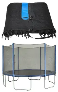 Trampoline Replacement Enclosure Safety Net, fits for 10 FT. Round Frames using 8 Straight Poles - Net Only