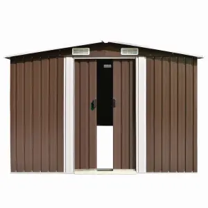 Berkfield Garden Shed 257x489x181 cm Metal Brown