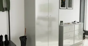 Taunton 2 Door Wardrobe in Uniform Grey Gloss & Dusk Grey (Ready Assembled)