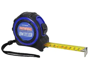 Faithfull Trade 8m Tape Measure with 25mm Blade - Durable & Accurate Tool for Professionals