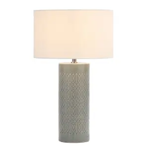 Inlight Dactyl Embossed Cylinder Grey Table light