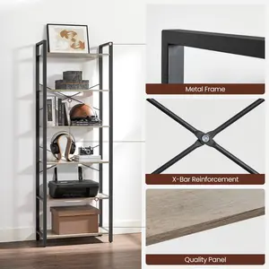 Beufort Bookcase Grey/Black