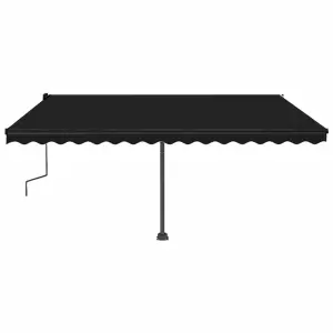 Berkfield Freestanding Manual Retractable Awning 450x300 cm Anthracite