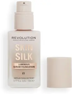 Makeup Revolution, Skin Silk Serum Foundation, Light To Medium Coverage, Contains Hyaluronic Acid, F7, 23Ml