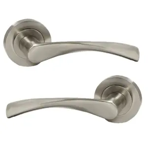 Astrid Door Handles Latch Twist Lever on Rose Duo - Satin 120mm