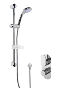 Current Shower Bundle Concealed Round Twin Valve & Multi Function Handset Slide Rail Kit - Chrome Balterley