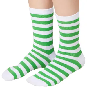 Striped Christmas socks white-green - green/white