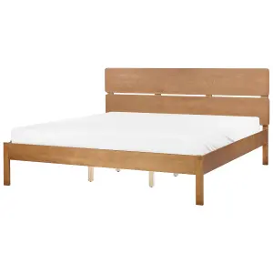 EU Super King Size Bed with LED Light Wood BOISSET