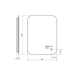 UK Home Living Avalon - PRICE REDUCED -LED Mirror W/Demister Pad & Shaver Socket 800x600mm