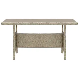 Berkfield Garden Table Grey 120x70x66 cm Poly Rattan