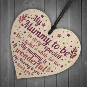 Red Ocean Mummy Wooden Heart Mothers Day New Mummy Mum To Be Gift Baby Shower Pregnancy Gift Handmade Keepsake