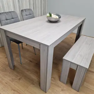 Dining Table and 2 Chairs With Bench Grey 2 Grey Velvet Chairs Wooden Bench Wood Dining Set Furniture