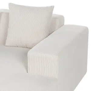 Corner Sofa LUNGO Off-White Corduroy Left Hand