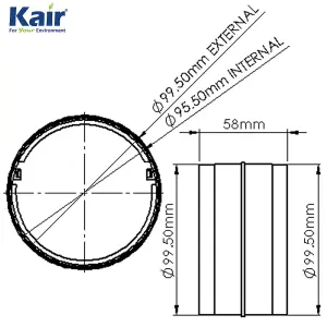 Kair Round Connector 100mm - 4 inch to Connect Duct Pipe or Flexible Ducting Hose