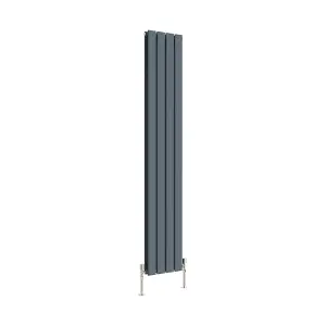 Vertical Anthracite Double Flat Panel Radiator (H) 1600 mm x (W) 272 mm, 3668 BTU.