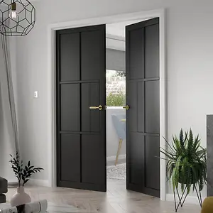 Urban Industrial Civic Black Internal Door