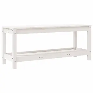 Berkfield Garden Bench White 108x35x45 cm Solid Wood Pine