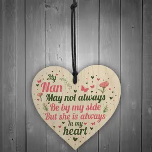 Red Ocean Nan Memorial Plaques Christmas Memorial Tree Decoration Handmade Wooden Heart Sign Bauble Keepsake Gift For Nan Grandma