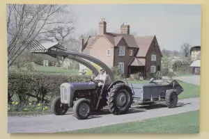 Garden Market Place Ferguson FE35 Tractor with Loader and Muck Spreader Canvas Picture Print