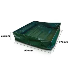 Raised Square Grow Bag - Non-Permanent Garden Vegetable Patch Planter for Growing Veg, Fruit, Herbs & Flowers - H25 x W97 x D97cm