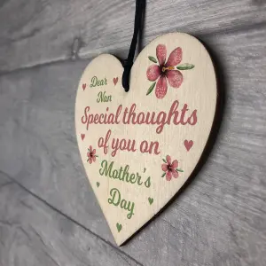 Red Ocean Nan Mothers Day Gift Wooden Heart Plaque Keepsake Mother's Day Gift For Nan