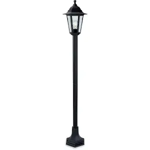 Luminosa Malmo 1 Light Post Lantern Black Resin IP44, E27