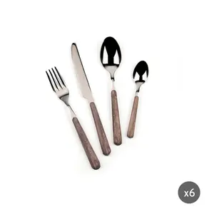 Excelsa Wood 24 Piece Cutlery Set , Service for 6 (Set of 6) Brown