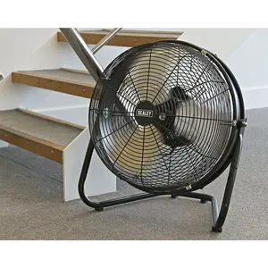 18" Industrial High Velocity Floor Fan - Internal Oscillation - Tilting Stand