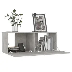 Berkfield TV Cabinet Concrete Grey 80x30x30 cm Engineered Wood