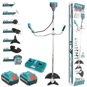 Total Li-Ion 40V Trimmer / Brush Cutter (with Batteries & Charger) - TSTLI202521