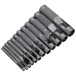 12pc Hollow Punch Set for Marking Gaskets Leather Canvas Belts 1/8" - 3/4"