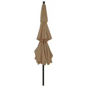 Berkfield 3-Tier Parasol with Aluminium Pole Taupe 3.5 m