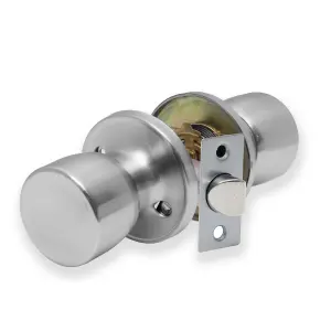 XFORT Tulip Passage Knob Set Satin Chrome for Wooden Doors