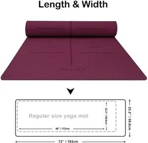 Non Slip TPE Yoga Mat Eco Friendly Exercise & Workout Mat With Carrying Strap Ty