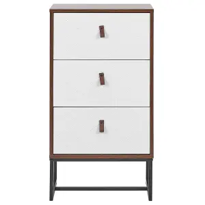 3 Drawer Chest Dark Wood with White NUEVA