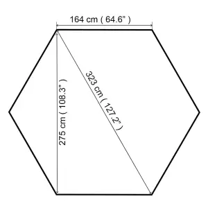 Berkfield Garden Marquee Gazebo Pavilion Tent Hexagonal Beige 323x265 cm