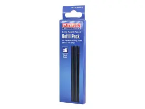 Faithfull FAICPLRRFILB Black Pencil Marking Refill Pack for FAICPLR 6 Piece