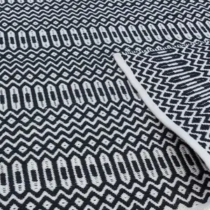 Black  Outdoor Rug, Geometric Stain-Resistant Rug For Patio Decks Garden, 2mm Modern Outdoor Area Rug-160cm X 230cm