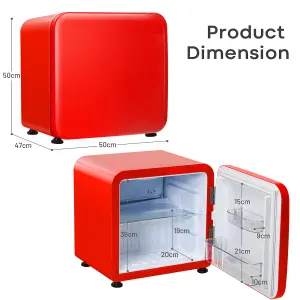 Costway Compact Freestanding Refrigerator Table Top Mini Fridge & Cooler W/Glass Shelves