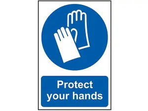 Scan Safety Sign for Hand Protection - Durable PVC 200x300mm