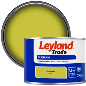 Leyland Trade Vinyl Matt Walls & Ceilings Emulsion Paint Lime Green (12E51) 350ml Tester