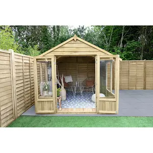 4Life 8x10 Pressure Treated Double Door Apex Summerhouse Yes