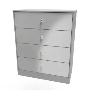 Chester 4 Drawer Chest in Uniform Grey Gloss & Dusk Grey (Ready Assembled)