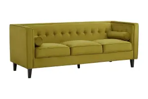 Interiors by Premier Helia Olive Velvet Sofa