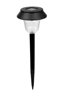 Black Round Solar-powered Integrated LED Outdoor Stake light