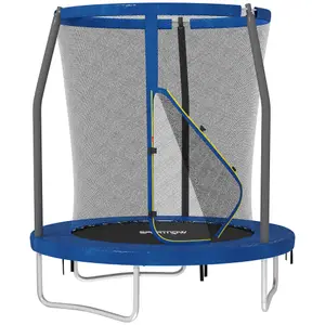 SPORTNOW 6ft Outdoor Trampoline with Safety Enclosure Net, Blue